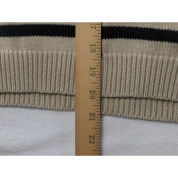 Appleseed's Women's Pullover White Black Striped Medium Sweater 100% Cotton - Picture 3 of 9